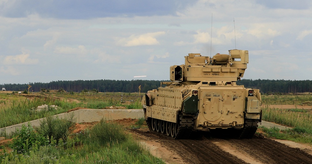 1-8 Cavalry Regiment Bradley crews conduct weapons qualification in Pabrade, Lithuania