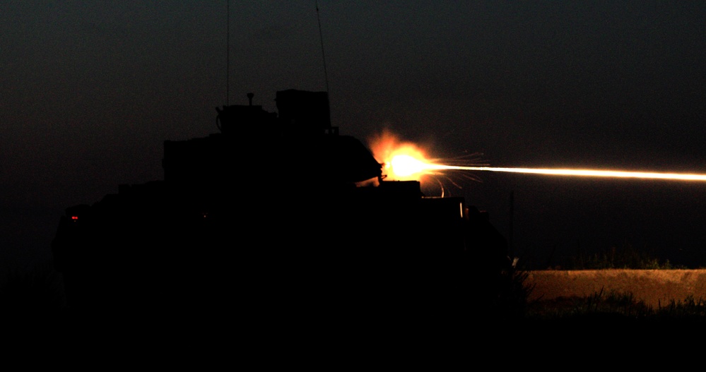 1-8 Cavalry Regiment Bradley crews conduct weapons qualification in Pabrade, Lithuania