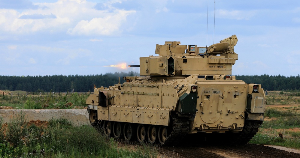 1-8 Cavalry Regiment Bradley crews conduct weapons qualification in Pabrade, Lithuania