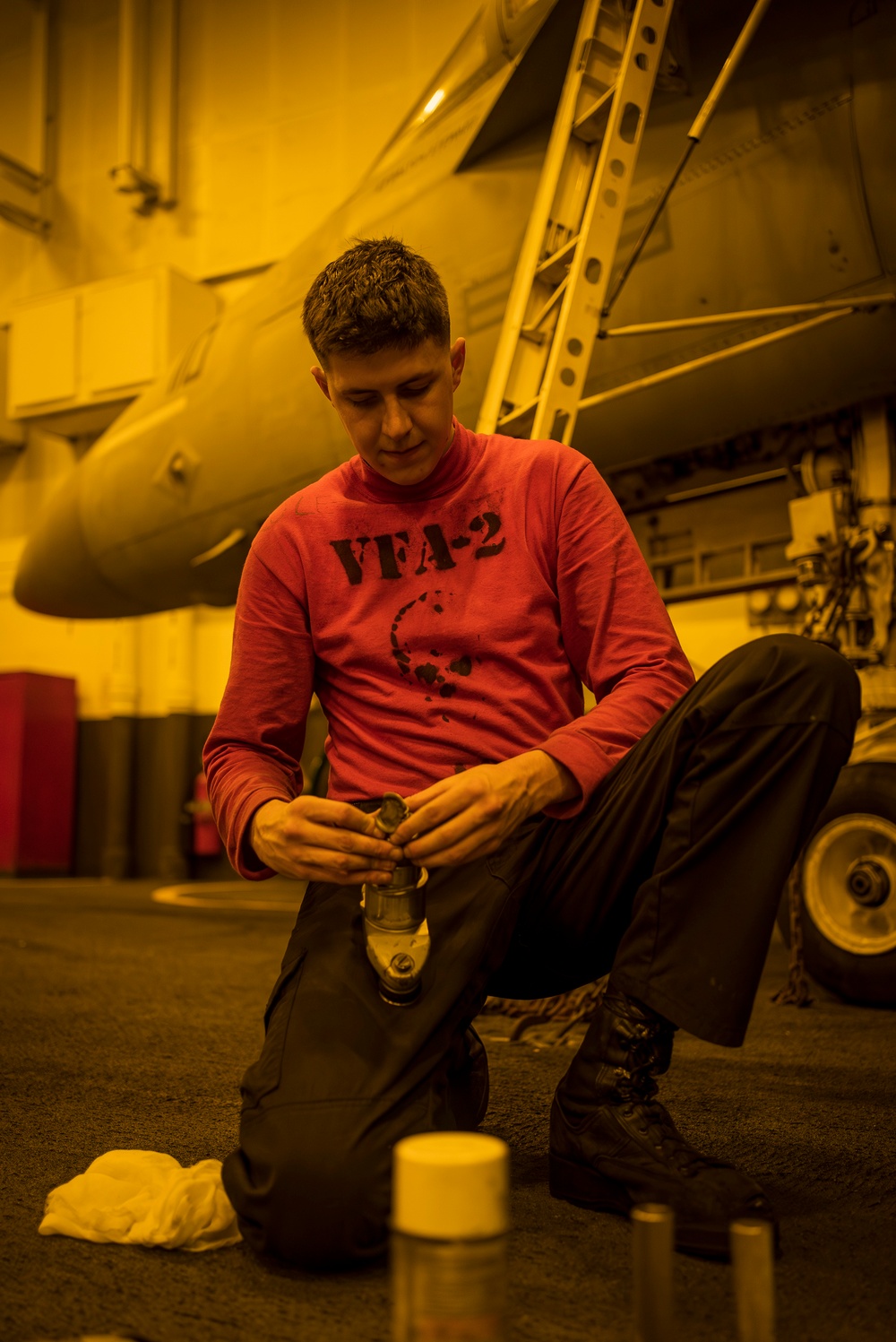 USS Carl Vinson (CVN 70) Sailor Conducts Routine Maintenance