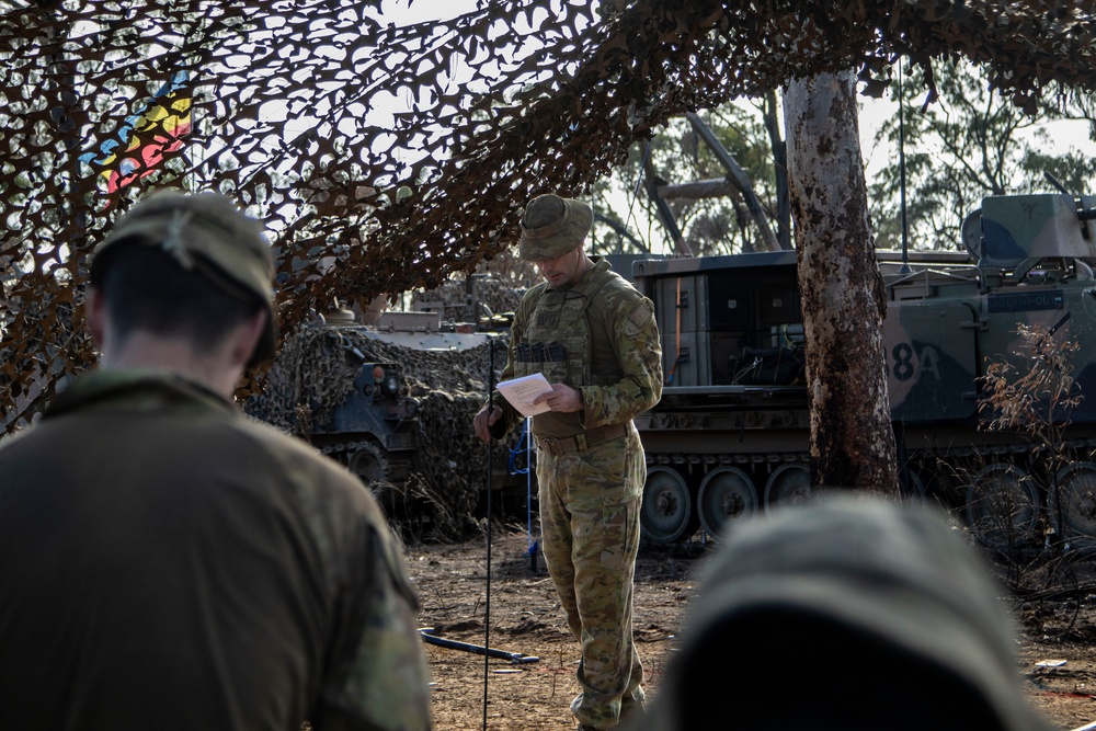 Australian Army's 2nd Cavalry Regiment conducts orders brief