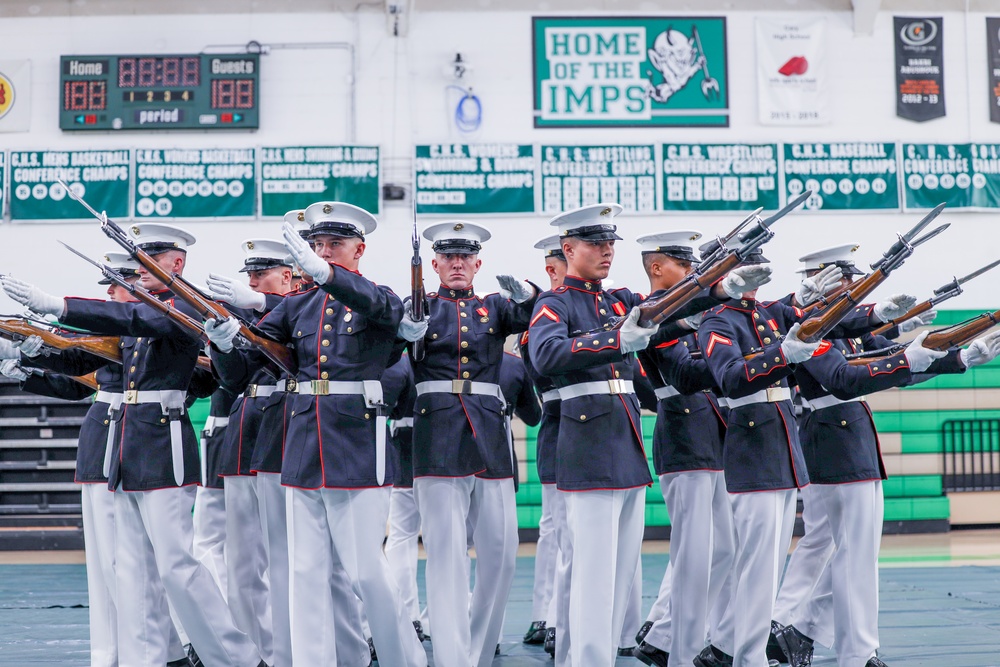 Marine Battle Color Detachment Return to North Carolina 2023: Cary High School