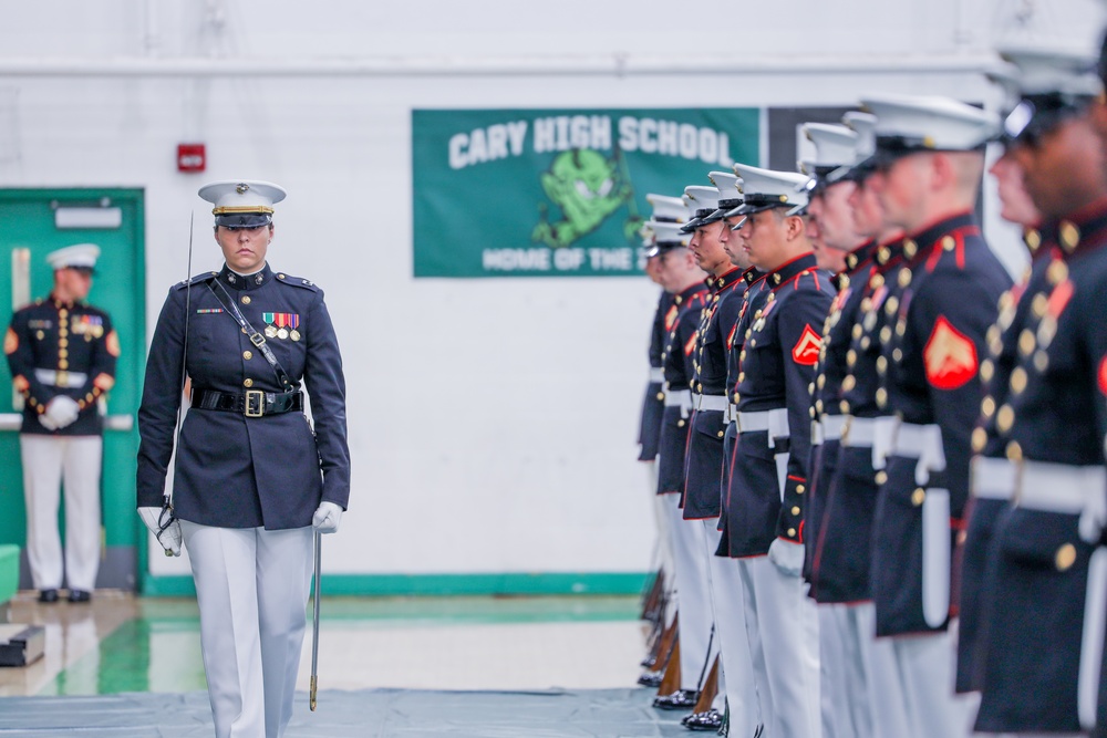 Marine Battle Color Detachment Return to North Carolina 2023: Cary High School