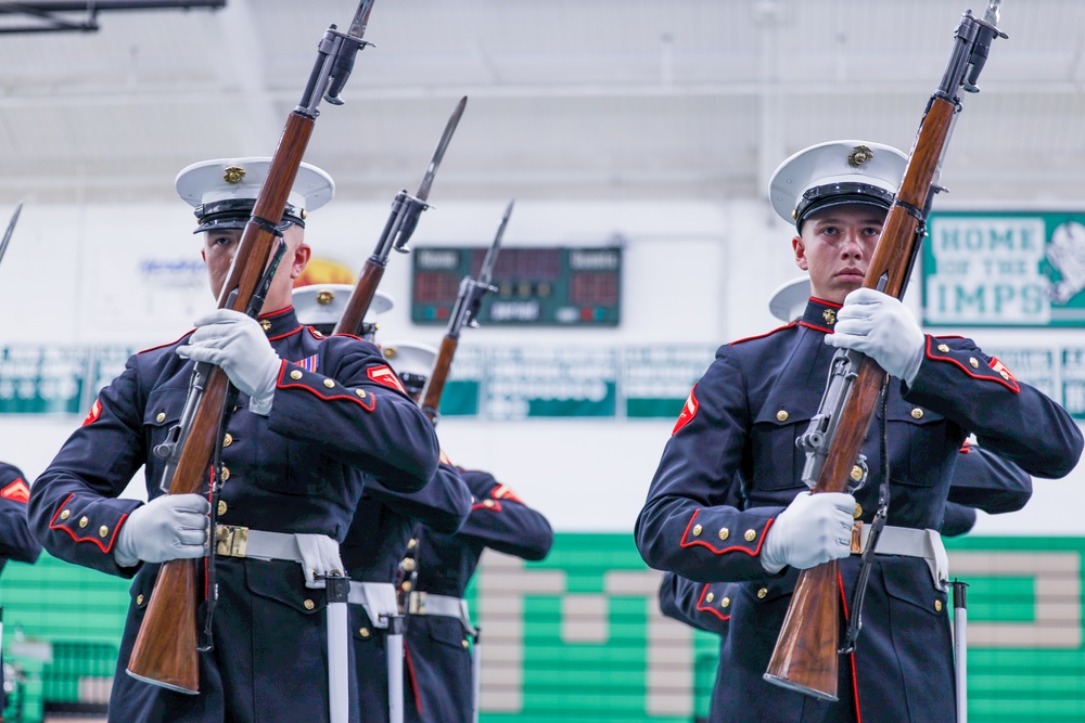 Marine Battle Color Detachment Return to North Carolina 2023: Cary High School