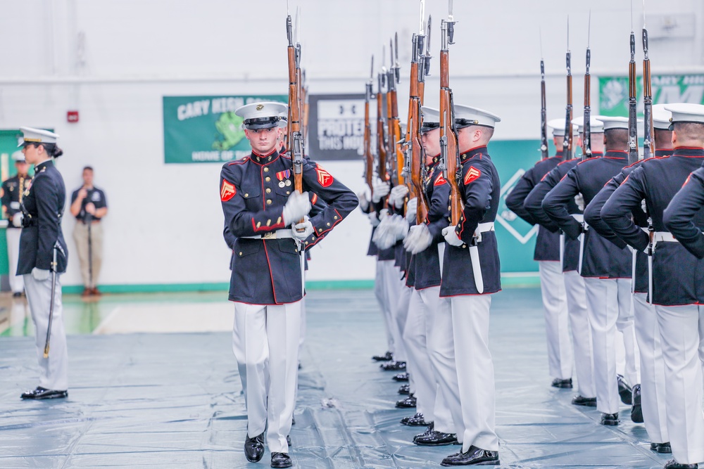 Marine Battle Color Detachment Return to North Carolina 2023: Cary High School