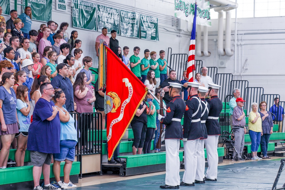 Marine Battle Color Detachment Return to North Carolina 2023: Cary High School