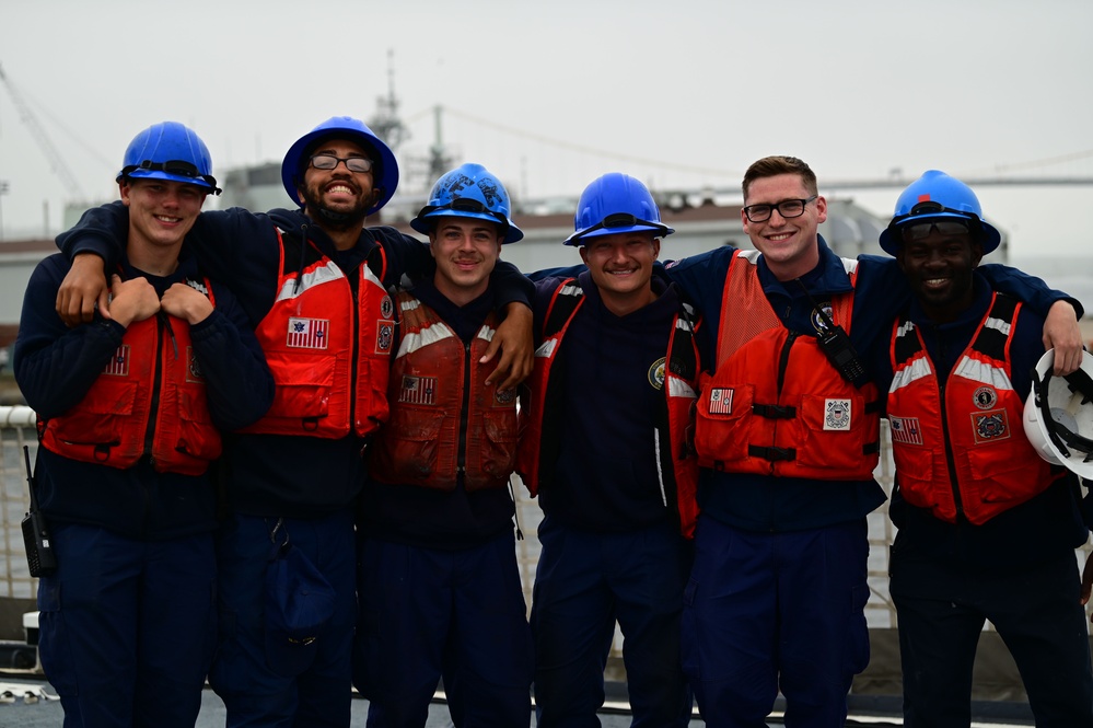 U.S. Coast Guard Cutter Forward (WMEC 911) conducts training before getting underway in support of Op Nanook