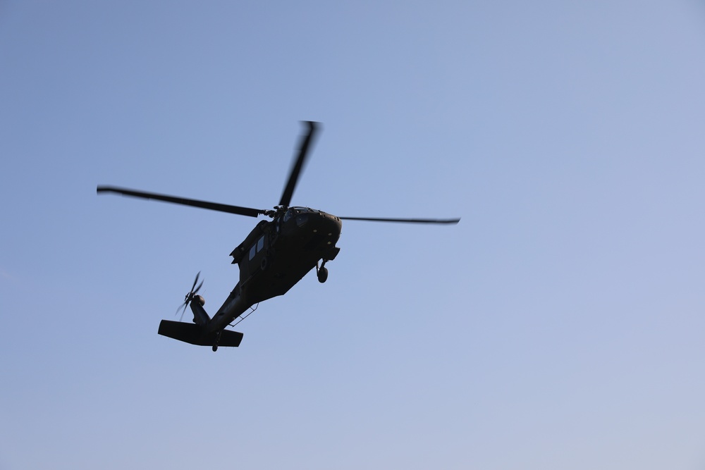 UH-60 Black Hawks land to extract Soldiers