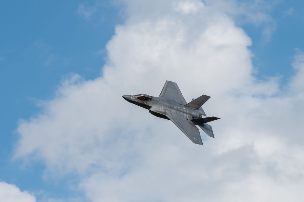 U.S. Air Force Honor Guard Drill Team performs at EAA AirVenture Oshkosh