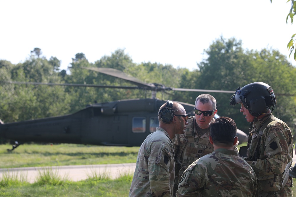 UH-60 Black Hawks land to extract Soldiers