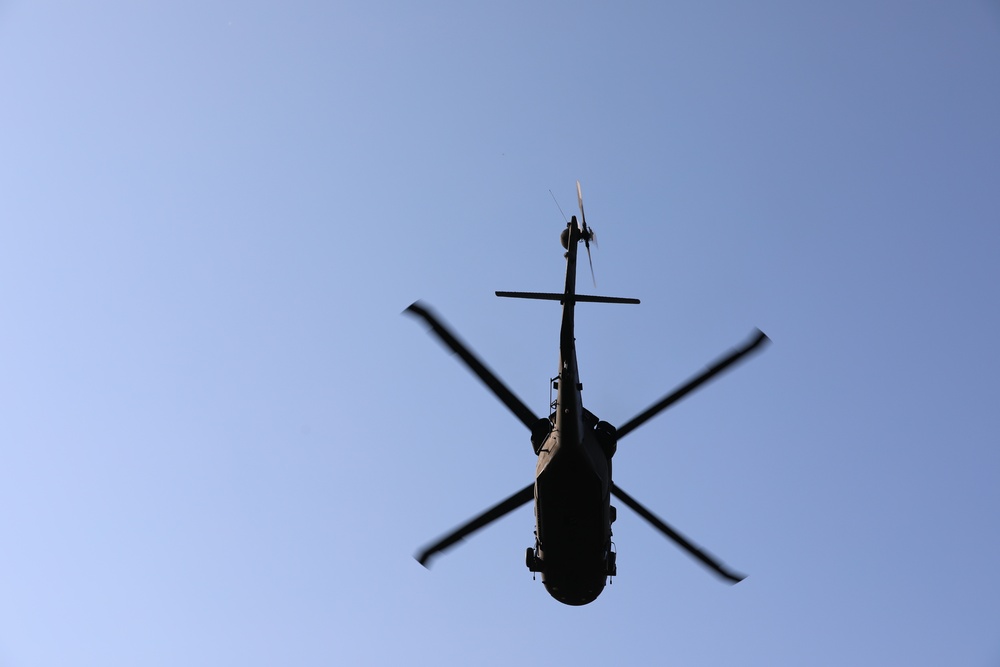 UH-60 Black Hawks land to extract Soldiers