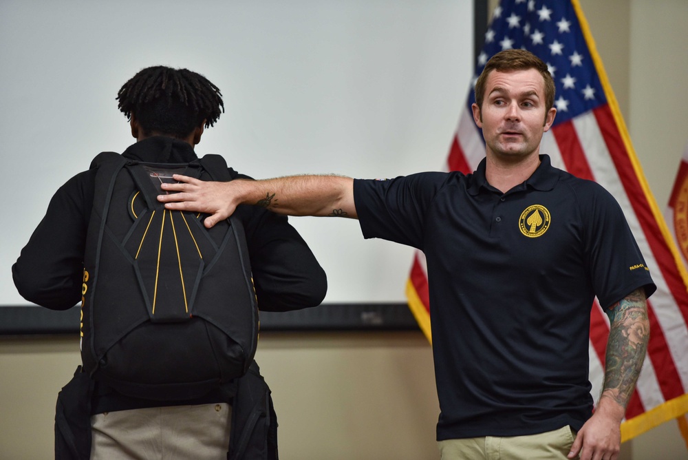 USSOCOM Para-Commandos speak to students during Hillsborough County Sheriff’s Office Rising Stars Leadership Academy