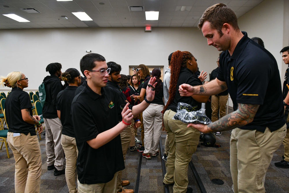 USSOCOM Para-Commandos speak to students during Hillsborough County Sheriff’s Office Rising Stars Leadership Academy