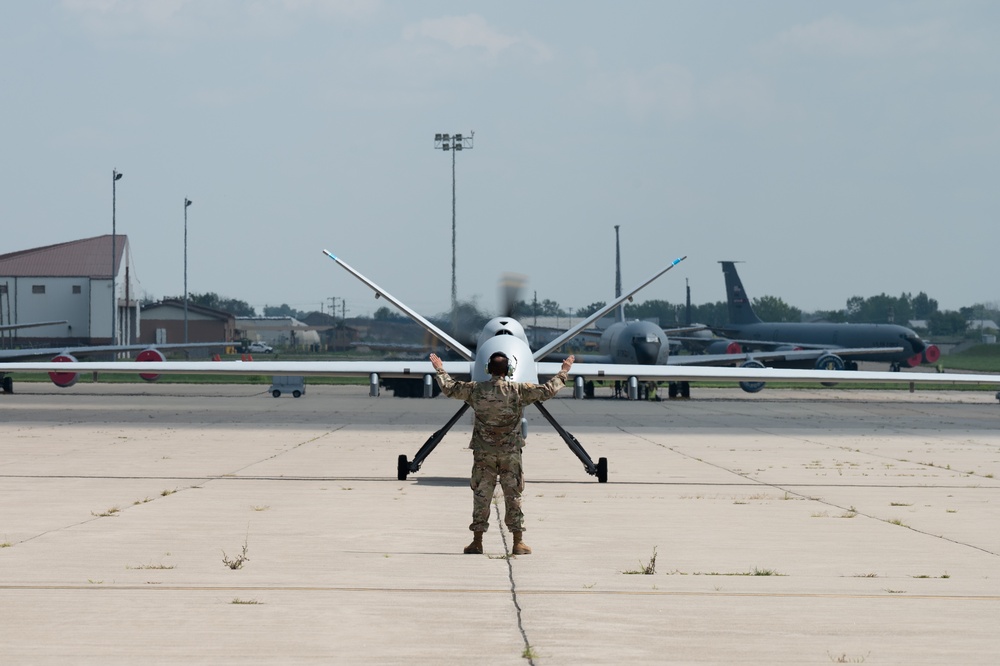 Airman marshals in MQ-9 Reaper