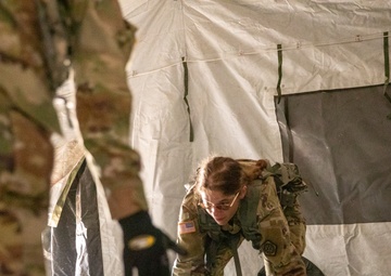 126th Quartermaster Company Build Their Showers for Northern Strike 23
