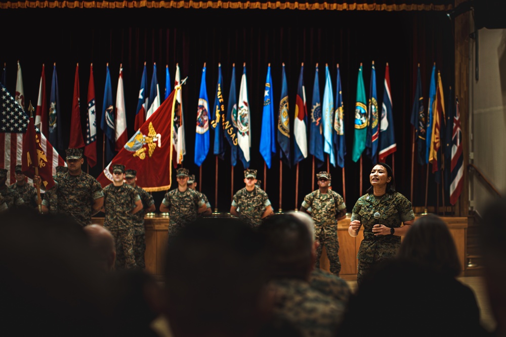 Capt. Kassandra Schmidt takes charge of Alpha Company, H&amp;S Battalion, MCIPAC