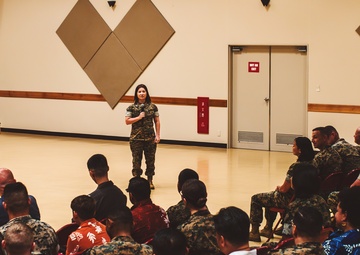Capt. Kassandra Schmidt takes charge of Alpha Company, H&amp;S Battalion, MCIPAC