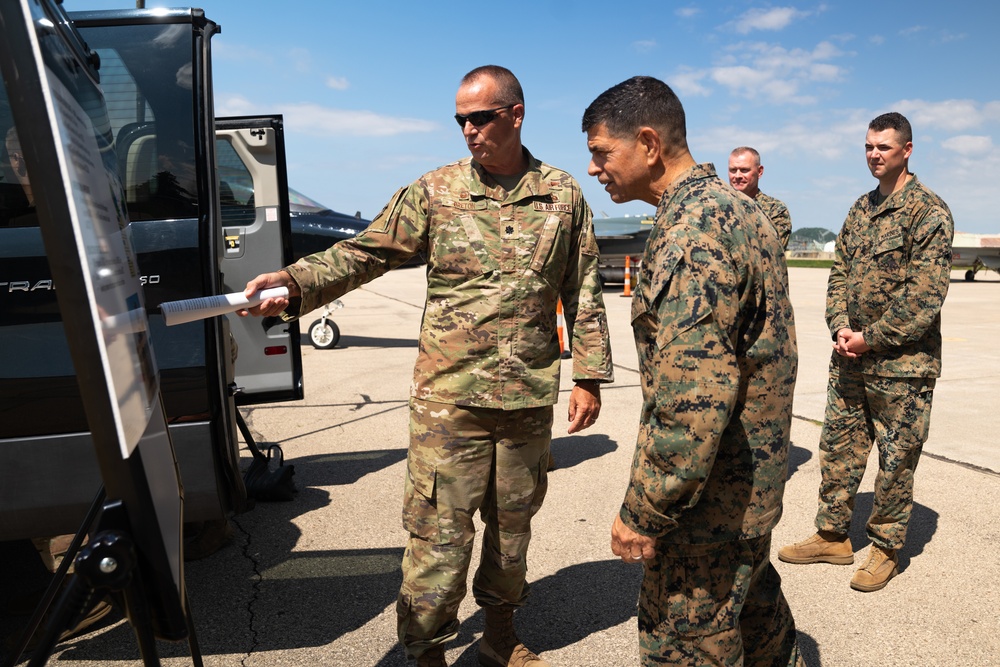 U.S. Armed Forces attend a Distinguished Visitor event during Northern Lightning 23