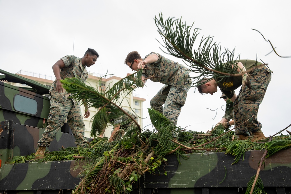 Camp Base Operations leads clean-up efforts after Typhoon Khanun