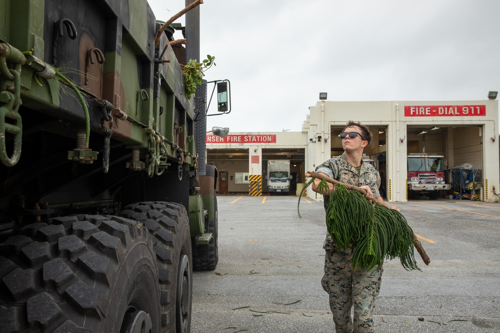 Camp Base Operations leads clean-up efforts after Typhoon Khanun