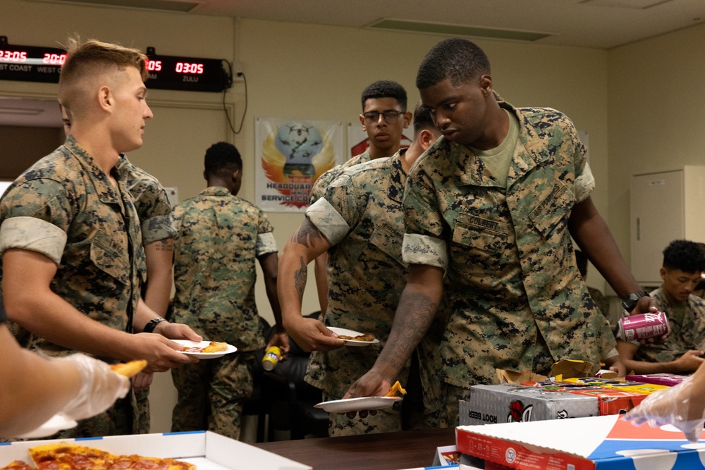 USO serves pizza to MWSS-172 for their efforts | Typhoon Khanun