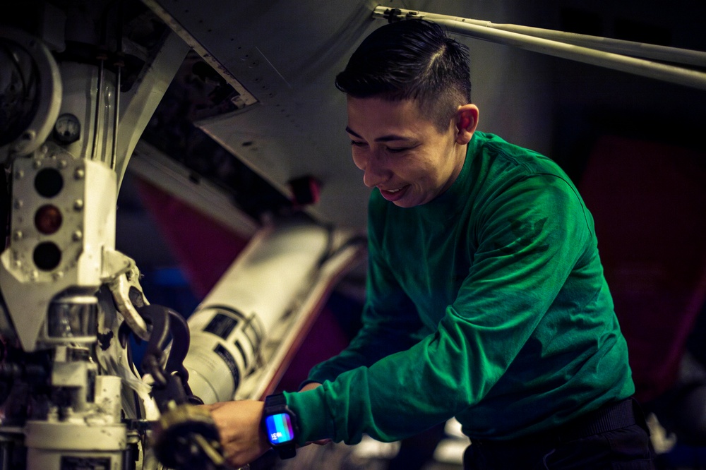 Sailor Performs Maintenance Aboard USS Carl Vinson (CVN 70)