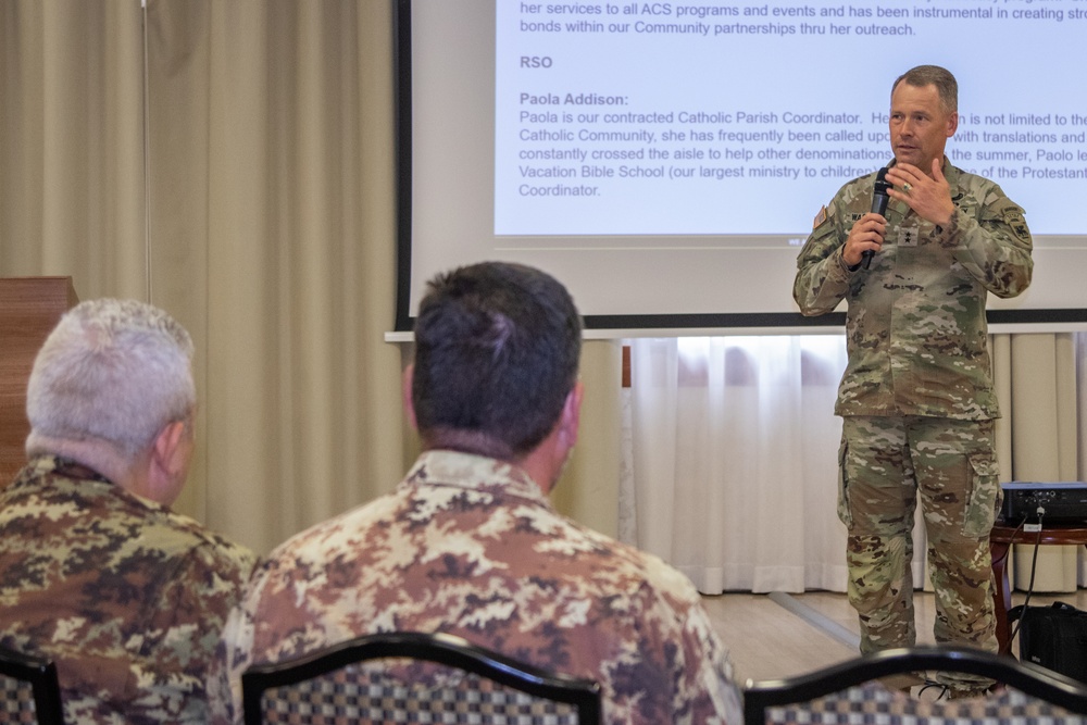 SETAF-AF commander addresses audience at Community Leaders Information Forum