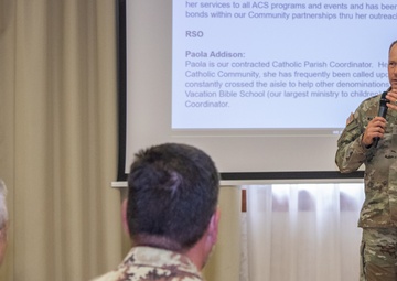 SETAF-AF commander addresses audience at Community Leaders Information Forum