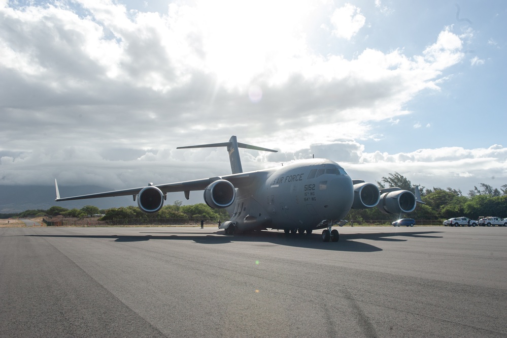 Wildfire Response: Hawaii Air National Guard Airlifts Fire Department resources to Maui