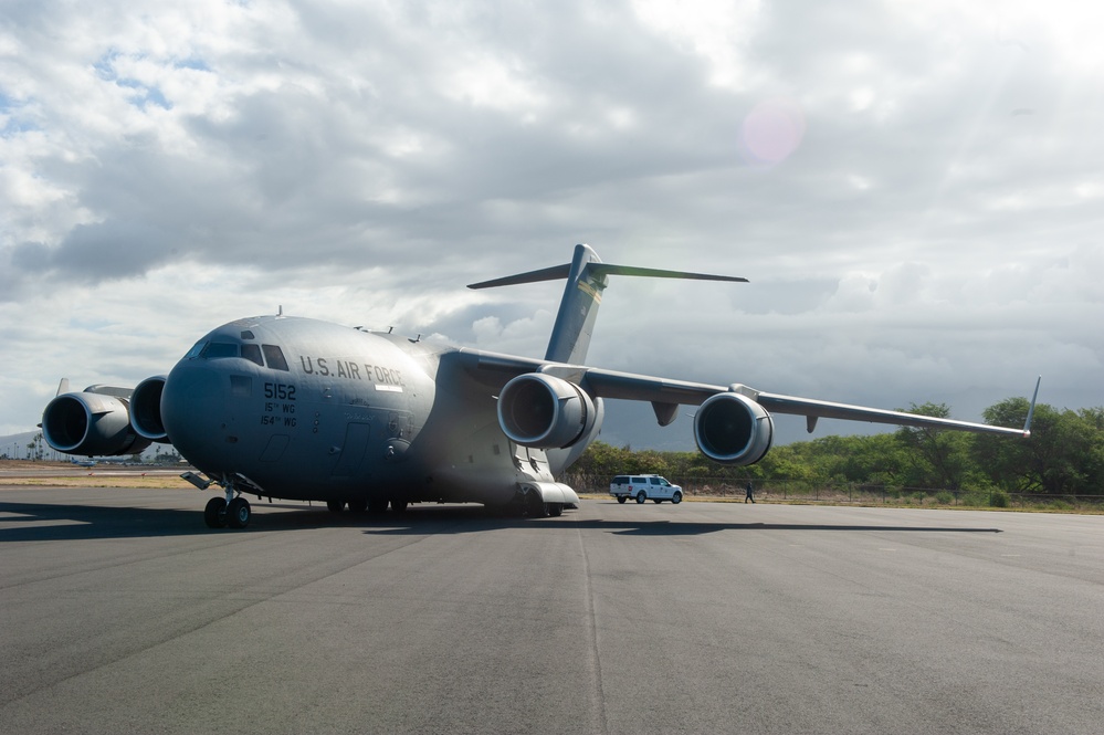 Wildfire Response: Hawaii Air National Guard Airlifts Fire Department resources to Maui