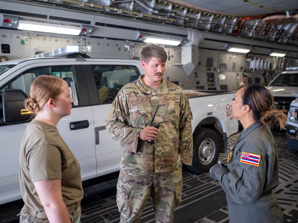 Wildfire Response: Hawaii Air National Guard Airlifts Fire Department resources to Maui