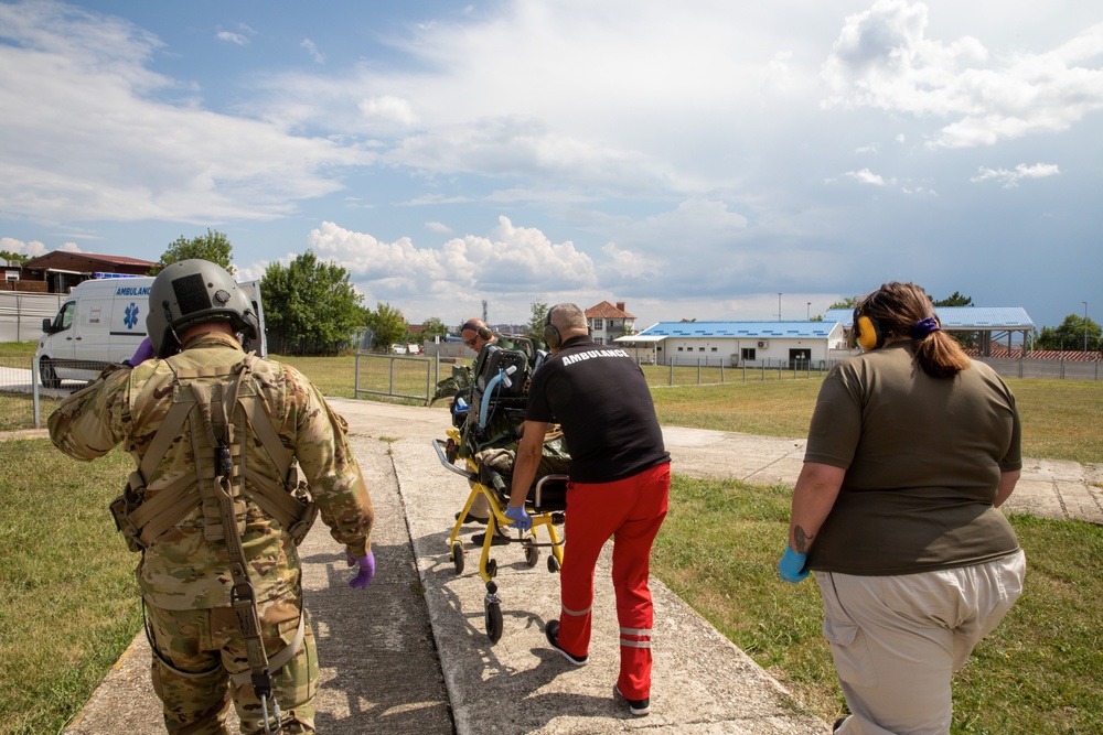 KFOR MEDEVAC training with local hospitals