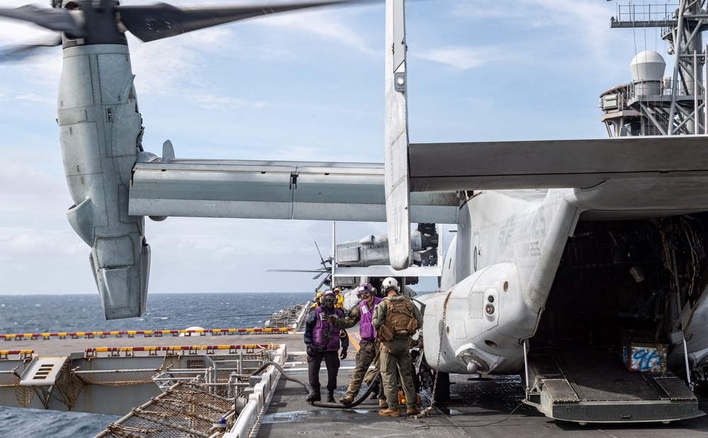 USS America conducts flight operations during humanitarian assistance operations