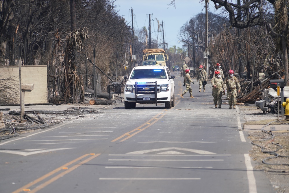 Hawaii National Guardsmen deploy to Maui County to aid in search efforts