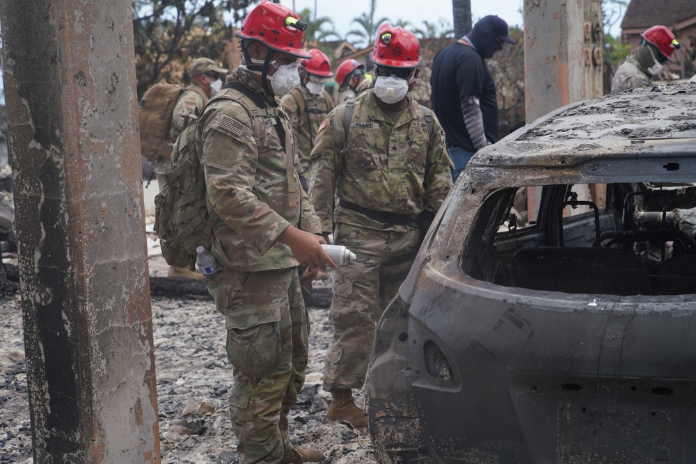 Hawaii National Guardsmen deploy to Maui County to aid in search efforts