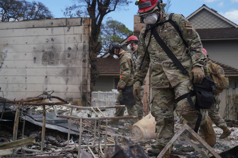 Hawaii National Guardsmen deploy to Maui County to aid in search efforts.