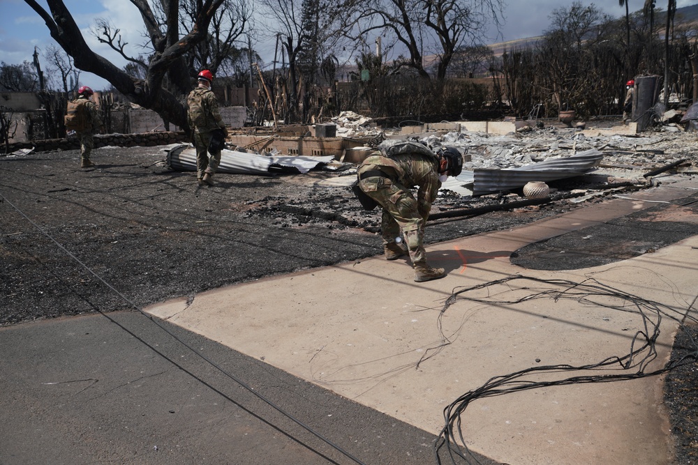 Hawaii National Guardsmen deploy to Maui County to aid in search efforts.