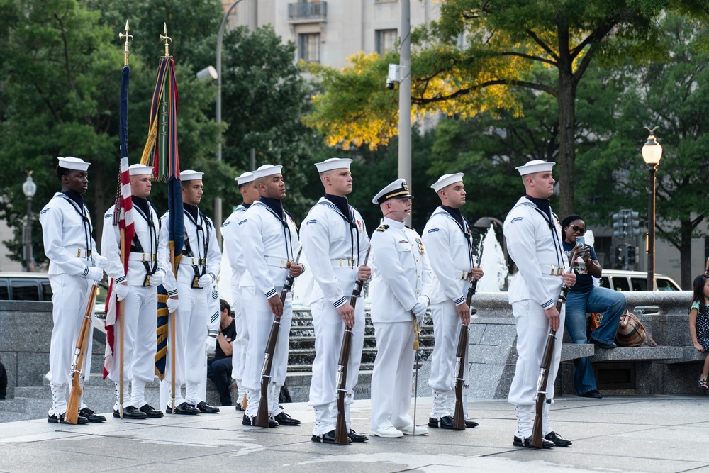 VADM Wolfe Hosts U.S. Navy Band's Concerts on The Avenue