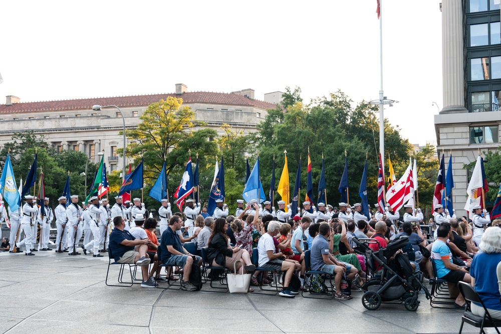 VADM Wolfe Hosts U.S. Navy Band's Concerts on The Avenue