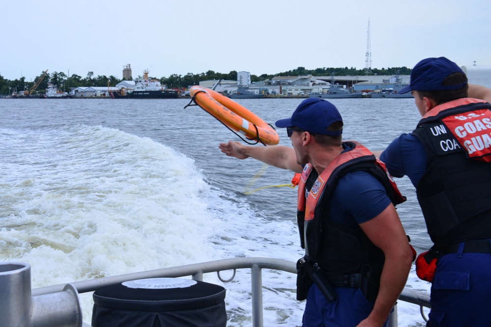 Coast Guard Station Curtis Bay conducts man overboard training