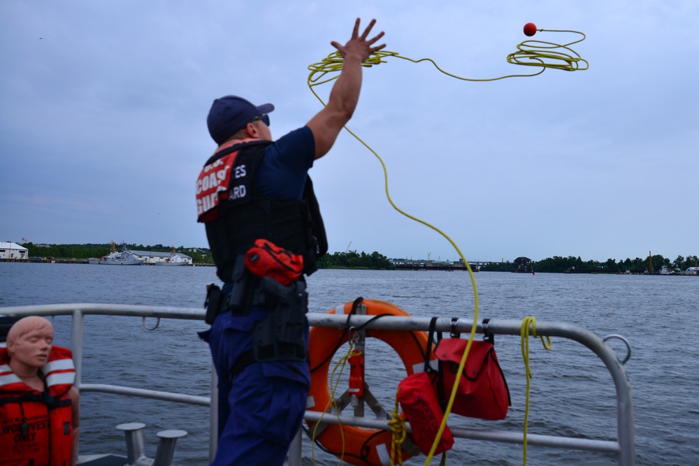 Coast Guard Station Curtis Bay conducts man overboard training