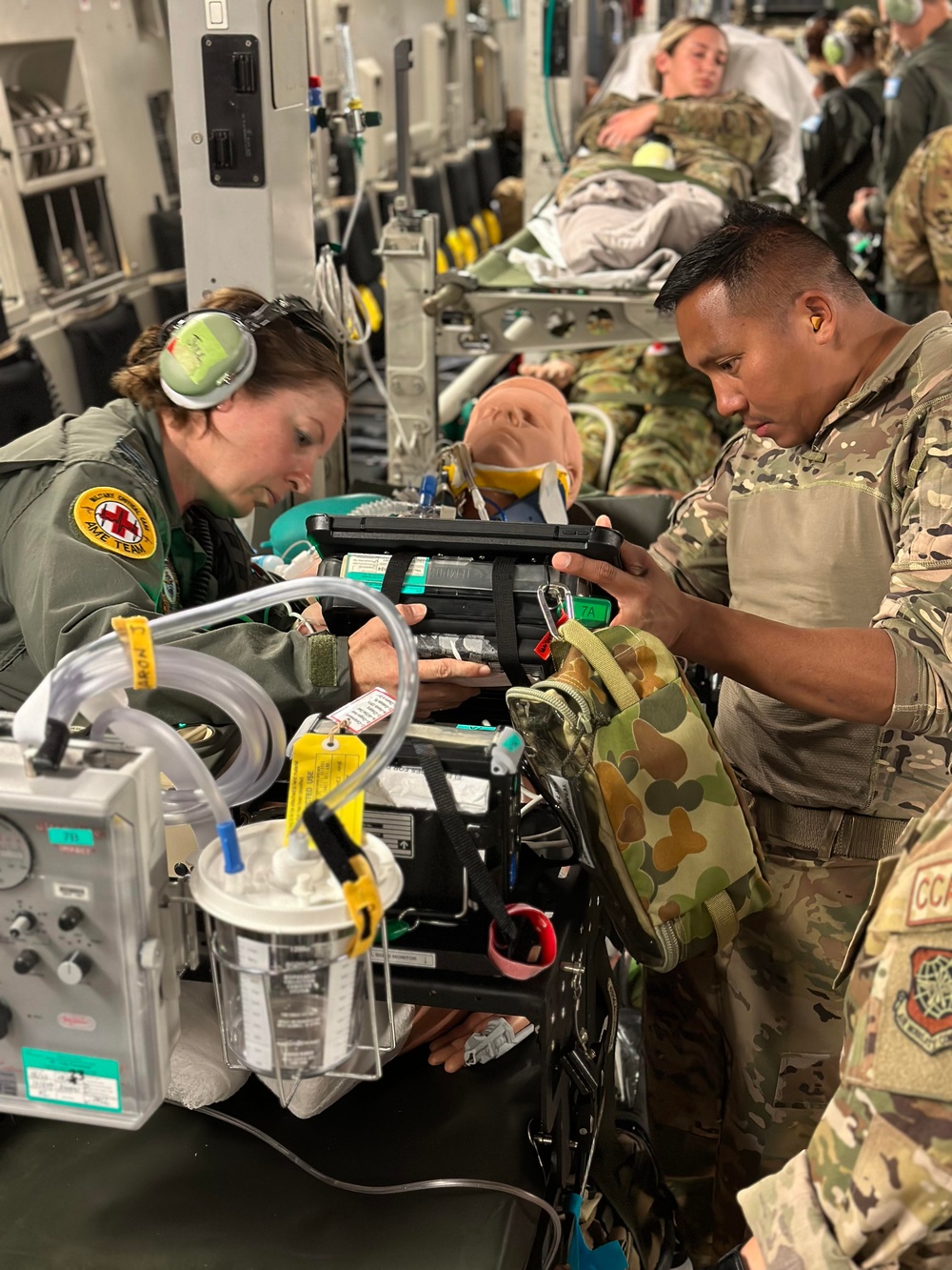 U.S. Air Force and Royal Australian Air Force medical teams work together at Exercise Mobility Guardian 23