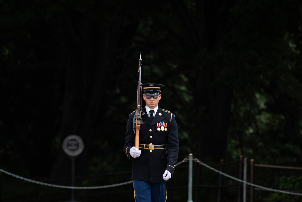 Sentinel Walks the Mat at Tomb of the Unknown Soldier