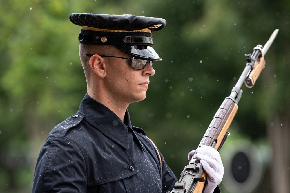 Sentinel Walks the Mat at Tomb of the Unknown Soldier