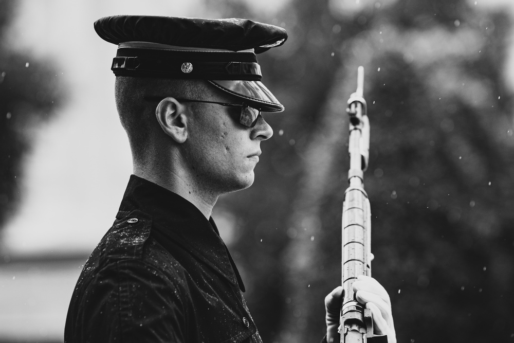 Sentinel Walks the Mat at Tomb of the Unknown Soldier