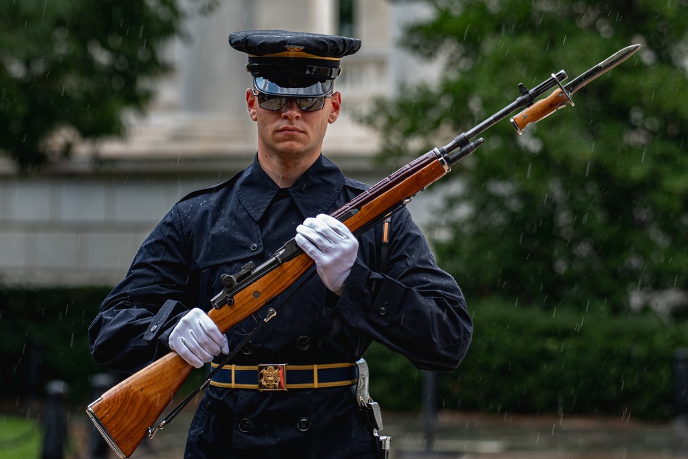 Sentinel Walks the Mat at Tomb of the Unknown Soldier