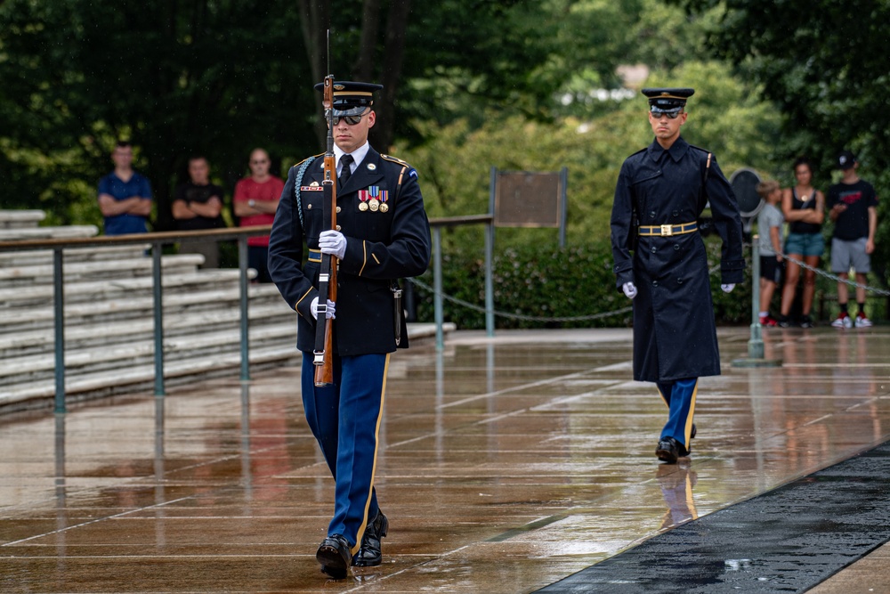 Sentinel Walks the Mat at Tomb of the Unknown Soldier