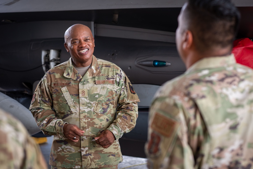 Senior Enlisted Advisor Tony Whitehead visits 147th Attack Wing
