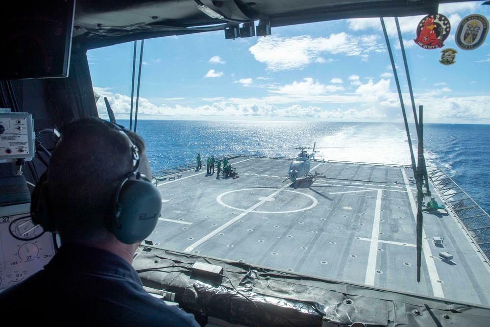 USS Manchester conducts flight operations