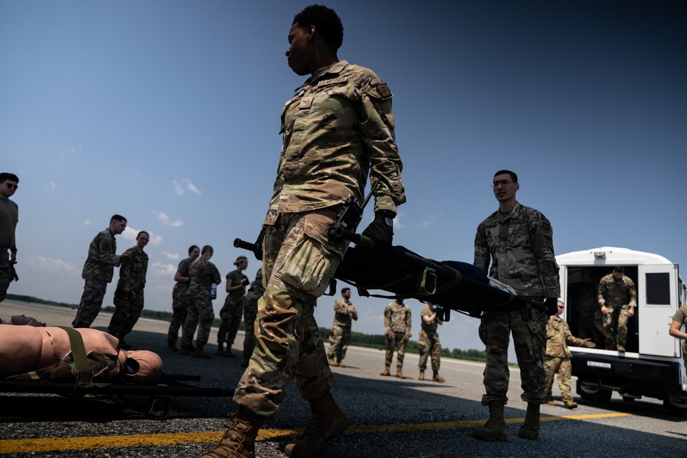 436th MDG, 142nd AES enhance Multi-Capable Airmen skills during MEDIC-X training